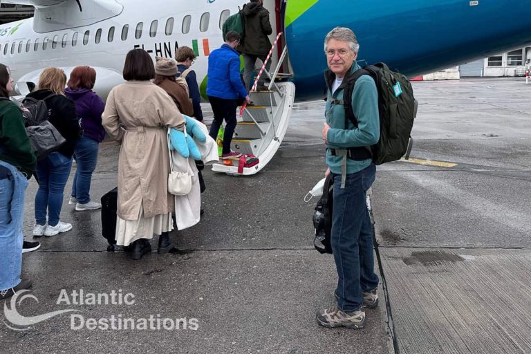 Author wearing one of his Osprey Farpoint backpacks for air travel