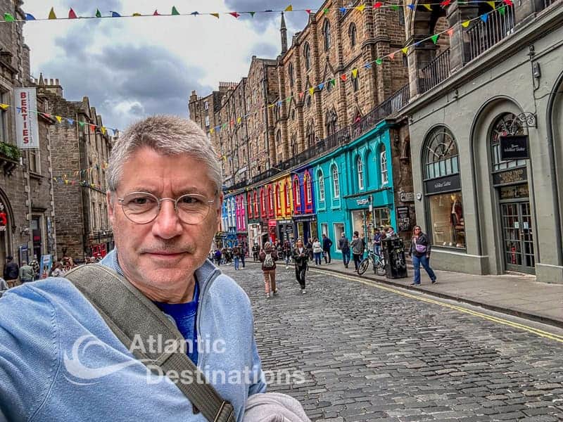 On a walking tour of Edinburgh's Old Town during our Scottish highlands tour.