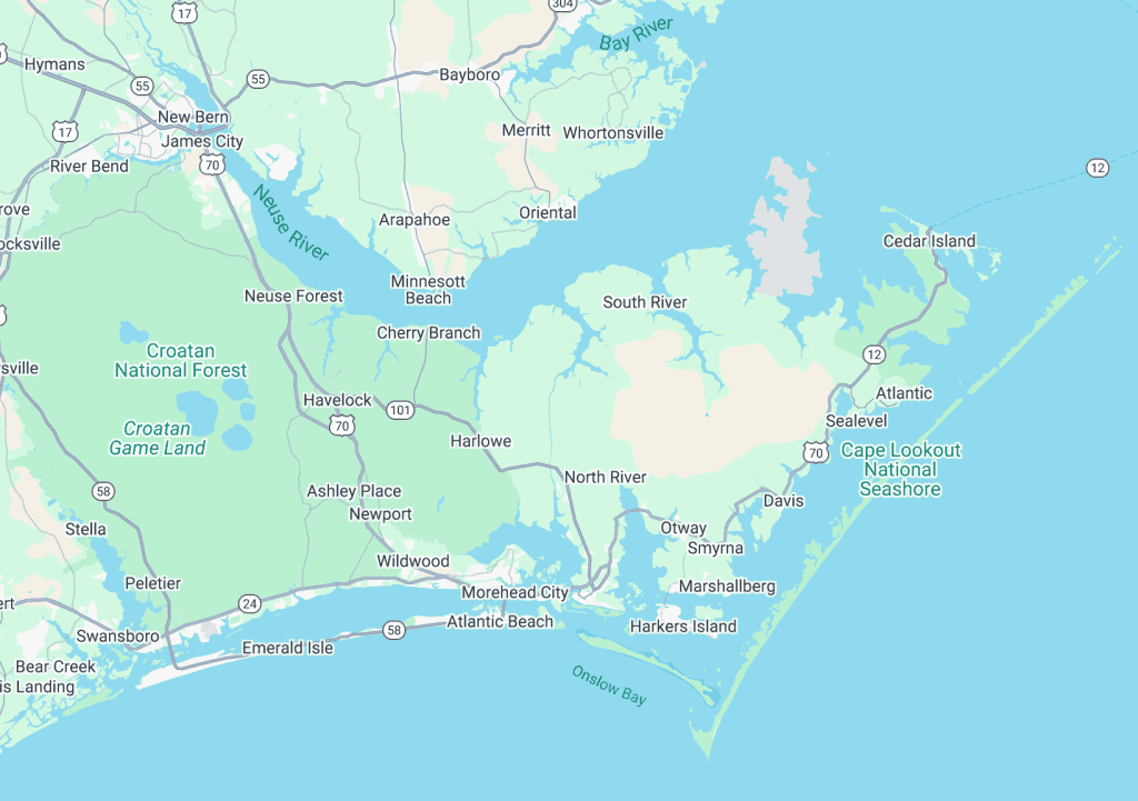 Crystal Coast map