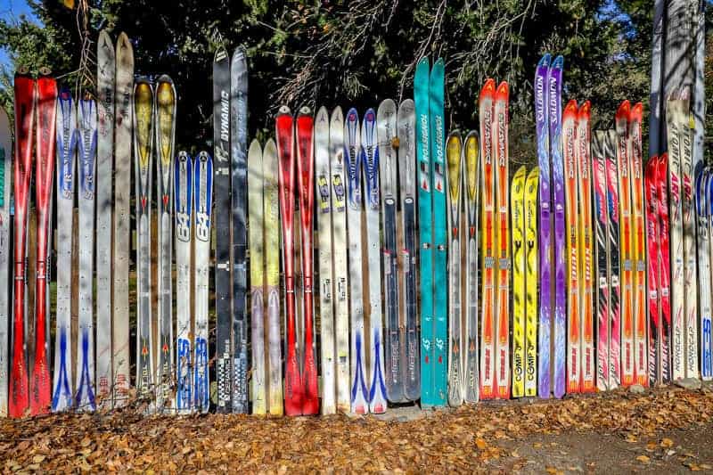 Things to do in North Carolina in winter - a rack of skis for rent.  Photo by Ray Bran.